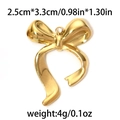 Pendentif nœud en acier inoxydable 304 doré avec texture pour création de bijoux DIY - Nœud Papillon Poli Or (TP0704-02)