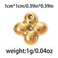 Golden 304 stainless steel clover pendant for DIY jewelry, 1cm clover charm piece - Clover Shaped (TP0441-02)