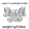 Butterfly charm connector in 304 stainless steel with wing texture, size 1.6x1.1cm - Butterfly Shaped (TP0448-01)