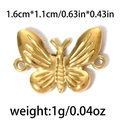 Golden stainless steel butterfly pendant with dual rings for DIY jewelry making - Butterfly Shaped (TP0448-02)