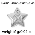 DIY star shaped 304 stainless steel pendant with spiral pattern for jewelry making - Star Shaped (TP0716-01)