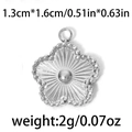 Polished silver 304 stainless steel flower pendant charm for DIY jewelry making - Flower Shaped (TP0720-01)