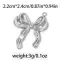 Pendentif noeud papillon en acier inoxydable 304 argenté pour création de bijoux DIY - Nœud Papillon Simple Argent (TP0707-01)