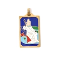 Golden 304 stainless steel tarot pendant necklace with colorful Empress enamel design - The Empress (TP0579-02)