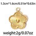Golden 304 stainless steel flower pendant with dimensions 1.3cm by 1.6cm for DIY jewelry - Flower Shaped (TP0720-02)