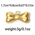Pendentif nœud doré en acier inoxydable 304 1,7x0,8cm pour création de bijoux DIY - Nœud Papillon Lisse Or (TP0708-02)
