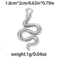 Silver 304 stainless steel snake charm pendant for DIY jewelry, 1.6x2cm size - Silver Winding Snake (TP0725-01)