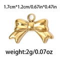 Pendentif nœud en acier inoxydable 304 doré pour bijoux DIY, dimensions 1,7 cm x 1,2 cm - Nœud Papillon Petit Or (TP0709-02)