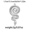 304 stainless steel snake pendant with hammered texture and loop for DIY jewelry - Silver Hammered Snake (TP0751-01)