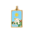 Gold-plated 304 stainless steel tarot necklace pendant featuring The Star XVII enamel design - The Star (TP0583-02)