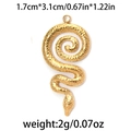 Golden 304 stainless steel snake pendant with hammered texture for DIY jewelry - Gold Hammered Snake (TP0751-02)
