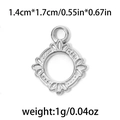 Silver 304 stainless steel hollow flower pendant charm for jewelry making 1.4x1.7cm - Hollow Flower (TP0779-01)