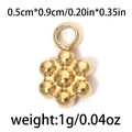 Mini Gold 304 Edelstahl Blumenanhänger für DIY Schmuckherstellung 0,5x0,9cm - Gold Perlenblume Stil (TP0813-02)