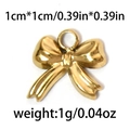 Pendentif nœud papillon en acier inoxydable 304 doré avec finition polie brillante - Mini Nœud Papillon Or (TP0710-02)