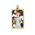 Golden 304 stainless steel tarot pendant featuring the XVI The Tower enamel design - The Tower (TP0584-02)