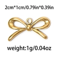 Pendentif nœud en acier inoxydable 304 doré pour bijoux DIY, taille 2cm x 1cm, poids 1g - Nœud Papillon Svelte Or (TP0711-02)