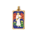 Golden 304 stainless steel tarot pendant featuring the enamel XIV Temperance card design - Temperance (TP0586-02)