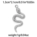 304 Stainless steel snake pendant charm in silver finish with scaled texture and dimensions - Silver Scaled Snake (TP0753-01)
