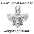 Poliertes Silber 304 Edelstahl Biene Anhänger für DIY Schmuckherstellung 1,2 cm - Silver Bee Style (TP0831-01)