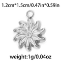 304 stainless steel sunflower charm pendant for DIY jewelry making, 1.2cm by 1.5cm size - Sunflower Shaped (TP0814-01)