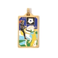 Vintage 304 stainless steel tarot pendant with gold finish and enamel Death card art - Death (TP0587-02)