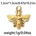 Vergoldeter Bienenanhänger aus 304 Edelstahl für DIY-Schmuck, Größe 1,2cm x 1,3cm - Gold Bee Style (TP0831-02)