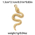 Golden 304 stainless steel snake charm pendant with detailed scales for DIY jewelry making - Gold Scaled Snake (TP0753-02)