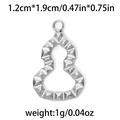Stainless steel gourd charm pendant in silver finish with faceted texture for jewelry DIY - Gourd Shaped (TP0820-01)
