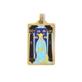 304 Stainless steel High Priestess tarot pendant necklace in gold with colorful enamel finish - The High Priestess (TP0589-02)