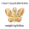 Goldener Schmetterlingsanhänger aus 304 Edelstahl für DIY-Schmuck 1,5cm x 1,2cm - Gold Butterfly Style (TP0832-02)