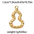 Golden 304 stainless steel hollow gourd pendant charm for DIY jewelry making - Gourd Shaped (TP0820-02)