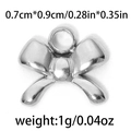Polierter 304 Edelstahl Schmetterling Anhänger für DIY Schmuckherstellung 0,7cm x 0,9cm - Silver Bowknot Style (TP0833-01)