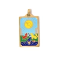 Golden tarot necklace pendant featuring The Moon design and colorful enamel finish - The Moon (TP0590-02)