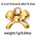 Goldener Schmetterlingsanhänger aus Edelstahl 304 für DIY-Schmuck, Größe 0,7x0,9 cm - Gold Bowknot Style (TP0833-02)