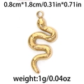 304 stainless steel gold snake pendant for DIY jewelry, size 0.8cm by 1.8cm - Gold Mini Snake (TP0841-02)