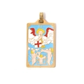Golden 304 stainless steel tarot pendant with Judgement card enamel artwork - Judgement (TP0591-02)