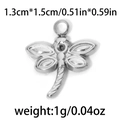 Polierter Libellen-Anhänger aus Edelstahl in Silber für DIY Schmuckherstellung - Silver Dragonfly Style (TP0834-01)