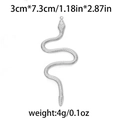 Silver stainless steel snake pendant with scale texture and hanging hole, 3cm x 7.3cm - Silver Large Coiled Snake (TP0842-01)