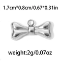 Pendentif en forme d'os en acier inoxydable 304 poli, 1,7x0,8cm pour bijoux artisanaux - Forme d'Os Argent (TP0756-01)