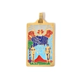 Golden 304 stainless steel tarot necklace pendant featuring The Lovers enamel design - The Lovers (TP0592-02)