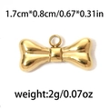 Pendentif nœud papillon doré en acier inoxydable 304, 1,7cm x 0,8cm pour bijoux DIY - Forme d'Os Or (TP0756-02)