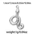 Polished 304 stainless steel snake pendant with S-shaped winding design, 1.4x2.4cm - Silver Entwined Snake (TP0843-01)