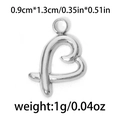Poliertes Herz-Anhänger aus 304 Edelstahl, Silber-Finish, Maße 0,9x1,3cm Spezifikationen - Silver Heart Style (TP0838-01)