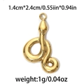 DIY gold snake pendant in 304 stainless steel with smooth polished finish for jewelry making - Gold Entwined Snake (TP0843-02)