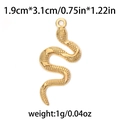 304 stainless steel snake pendant in golden finish with scales and size dimensions - Gold Realistic Scaled Snake (TP0844-02)