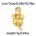 304 Edelstahl Blumenanhänger in Gold für DIY Schmuck, Größe 1cm x 2cm, Gewicht 1g - Gold Sunflower Style (TP0879-02)