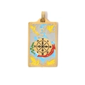 Golden Wheel of Fortune tarot pendant with colorful enamel details and 304 stainless steel - Wheel of Fortune (TP0598-02)