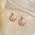 Detailed macro view of pink volleyball VB pendants made of 304 stainless steel - Pink (TP0982-02-pink)