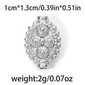 Oval 304 stainless steel bead with textured granular pattern and woven edge for DIY jewelry - Retro Oval Style (TP0857-01) / 10 Pieces Pack / Silver