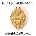 304 stainless steel gold spacer bead with vintage relief pattern for jewelry making - Retro Oval Style (TP0857-02) / 10 Pieces Pack / Gold